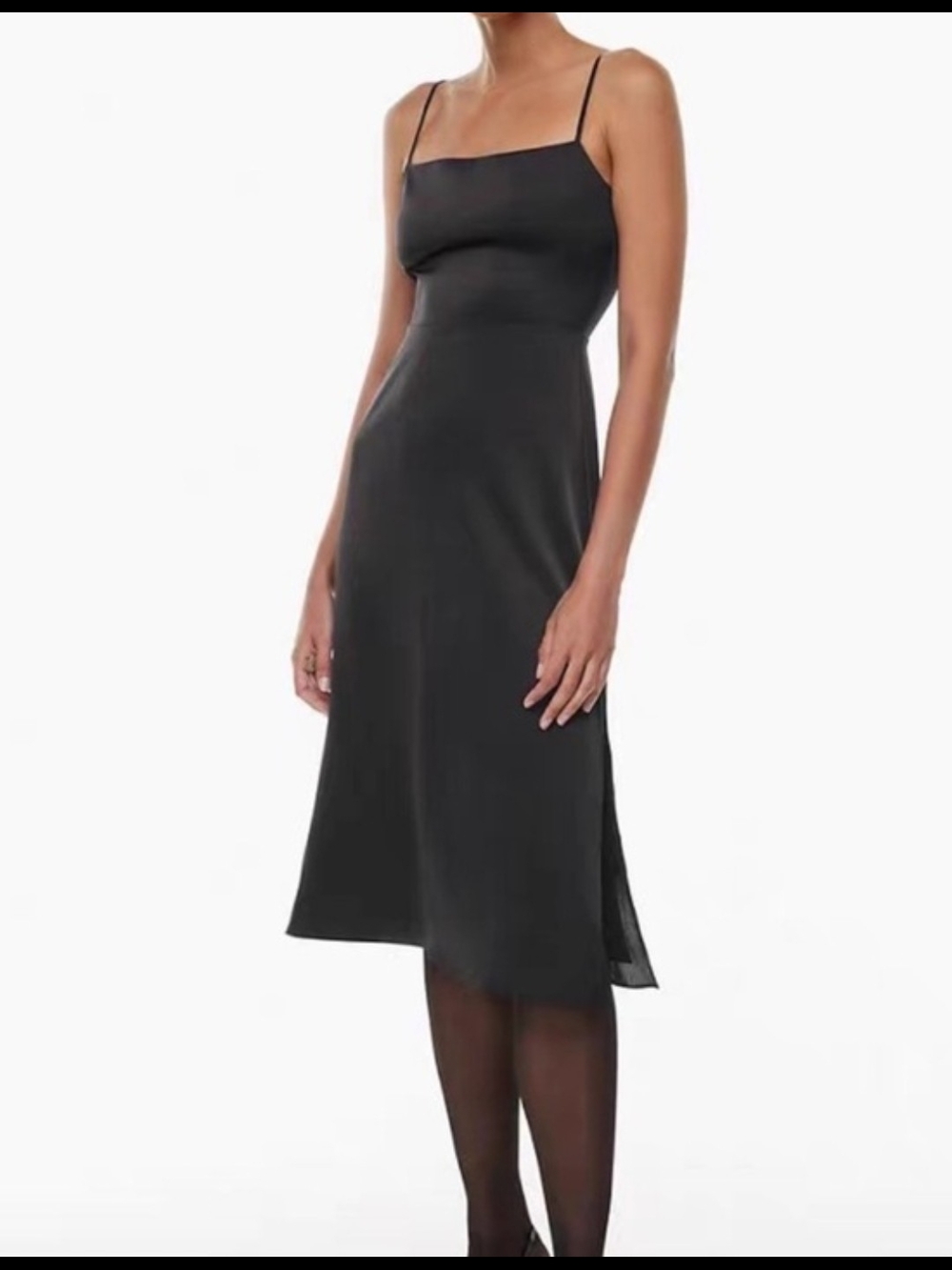 Aritzia Magdalena Black Satin Dress Size 2